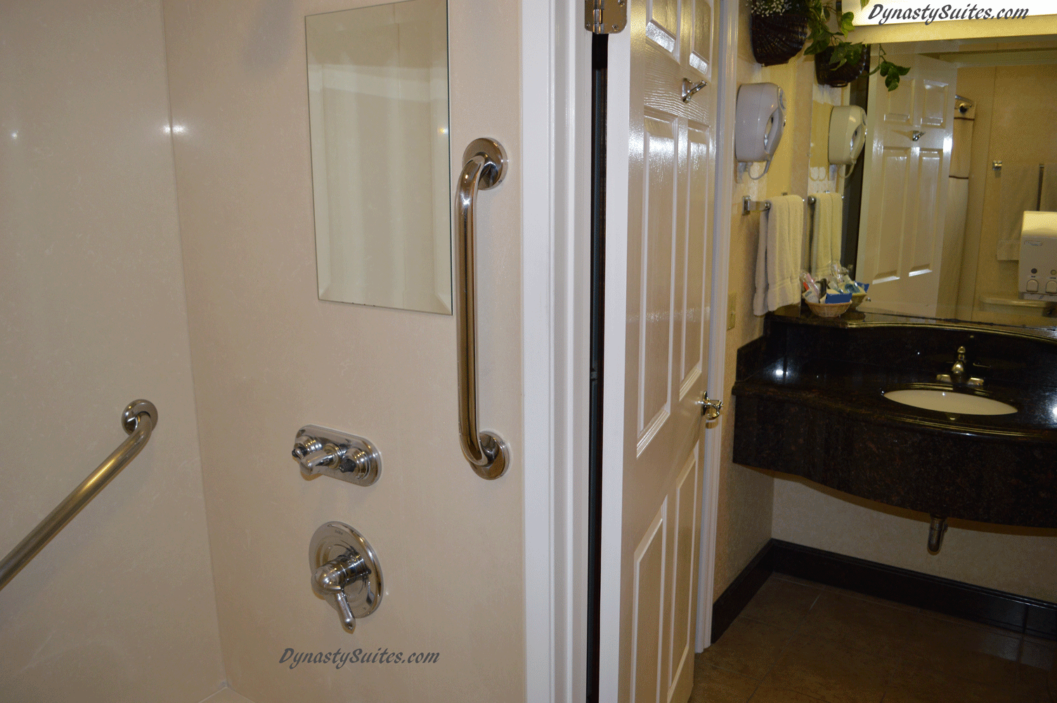 shower tub and vanity sink photo